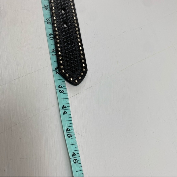 Ranger Belt Company Women’s Black Brown Concho Handtooled Leather Belt Sz 36 - Picture 13 of 14